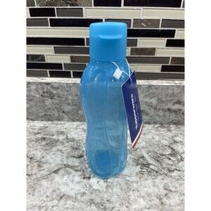 TUPPERWARE ECO WATER BOTTLE SMALL BLUE TURQUOISE 16oz 500mL FLIP TOP LIQUIDTIGHT